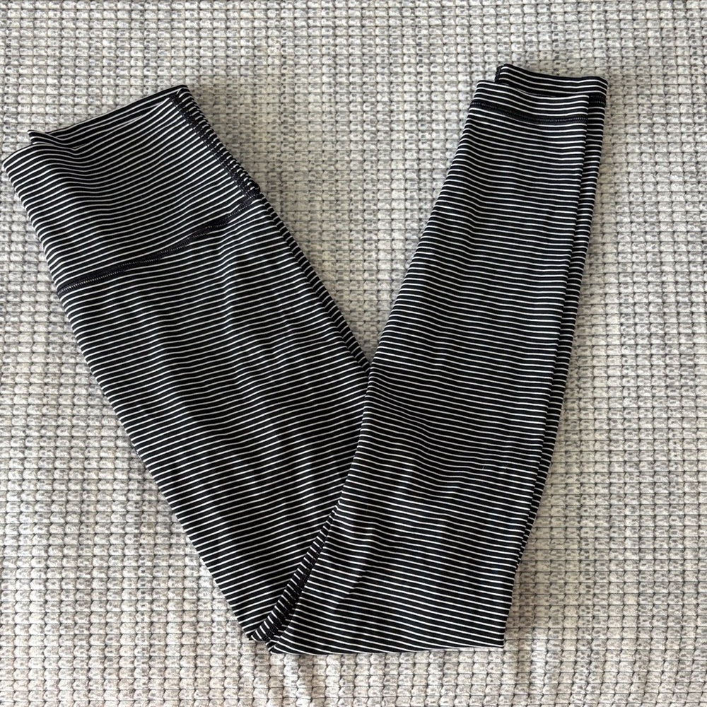 Lululemon Striped Black and White leggings